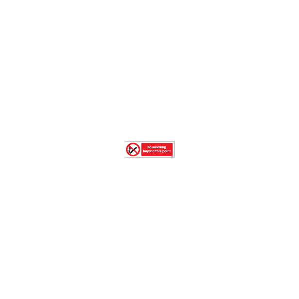 ป้าย [338533] SIGN WHITE VINYL SELF ADHESIVE NO SMOKING BEYOND THIS POINT 100X300MM
