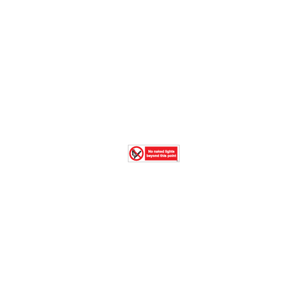 ป้าย [338538] SIGN WHITE VINYL SELF ADHESIVE NO NAKED LIGHTS BEYOND THIS POINT 100X300MM