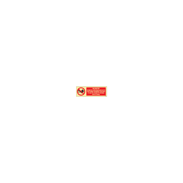 ป้าย [338547] SIGN PHOTO ILLUMINESCENT NO ENTRY EXCEPT BY AUTHORISED PERSONNEL 100X300MM (ระวังผิด ดูรูปประกอบ)