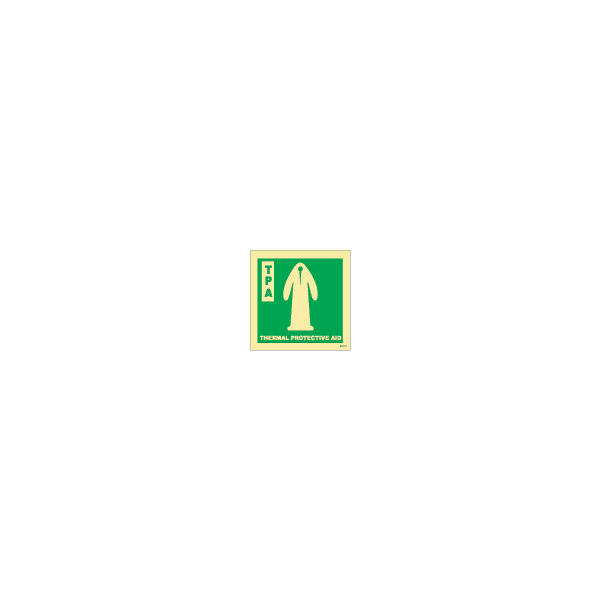 ป้าย [334075 > 334125] SAFETY SIGN THERMAL PROTECTIVE AID 150X150MM (เรืองแสง)