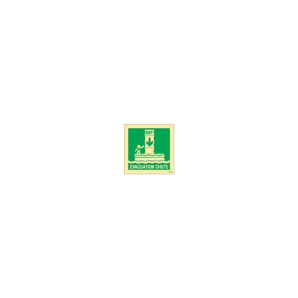 ป้าย [334120] SAFETY SIGN EVACUATION CHUTE 150X150MM (เรืองแสง) #34028 แทน