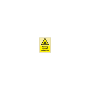 ป้าย [337605] SIGN PHOTO ILLUMINESCENT HAZARD SIGNS WARNING HARMFUL CHEMICALS 200X150MM