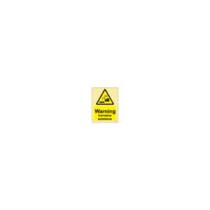 ป้าย [337596] SIGN PHOTO ILLUMINESCENT HAZARD SIGNS WARNING CORROSIVE SUBSTANCE 200X150MM