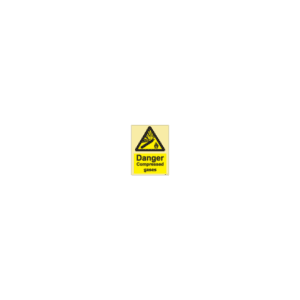 ป้าย [337584] SIGN PHOTO ILLUMINESCENT HAZARD SIGNS DANGER COMPRESSED GASES 200X150MM