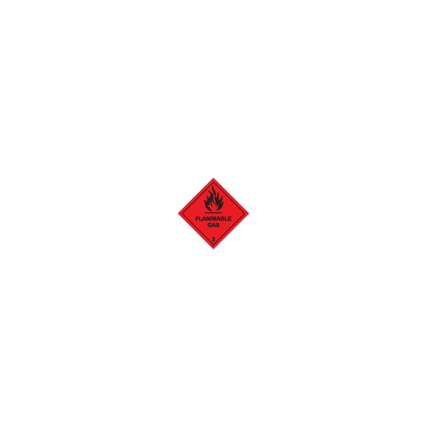 ป้าย [332207] SIGN WHITE VINYL SELF ADHESIVE CLASS 2.1 FLAMMABLE GAS 250X250MM