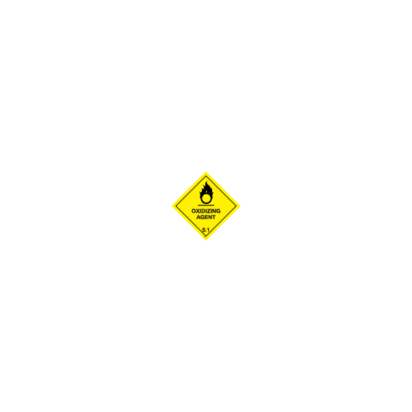 ป้าย [332213] SIGN WHITE VINYL SELF ADHESIVE CLASS 5.1 OXIDIZING AGENT 250X250MM