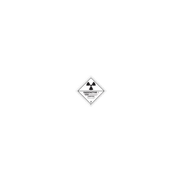 ป้าย [332217] SIGN WHITE VINYL SELF ADHESIVE CLASS 7 RADIOACTIVE I 250X250MM
