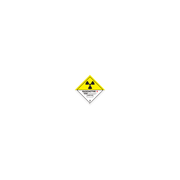 ป้าย [332218] SIGN WHITE VINYL SELF ADHESIVE CLASS 7 RADIOACTIVE II 250X250MM