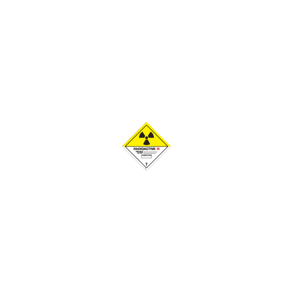 ป้าย [332219] SIGN WHITE VINYL SELF ADHESIVE CLASS 7 RADIOACTIVE III 250X250MM