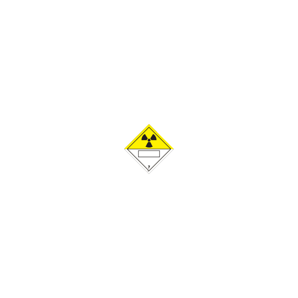 ป้าย [332242] SIGN WHITE VINYL SELF ADHESIVE CLASS 7-RADIOACTIVE 250X250MM