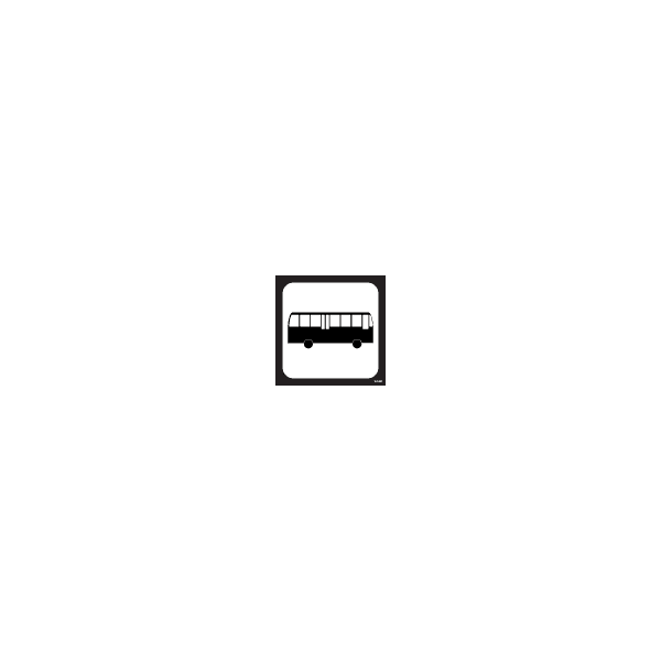 ป้าย [332434] SIGN WHITE VINYL BUSES 150X150MM