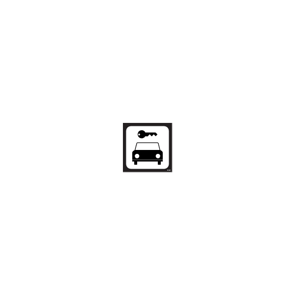 ป้าย [332436] SIGN WHITE VINYL CAR RENTAL 150X150MM