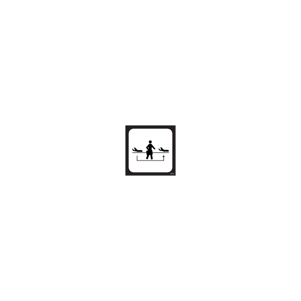 ป้าย [332439] SIGN WHITE VINYL CONNECTING FLIGHTS 150X150MM