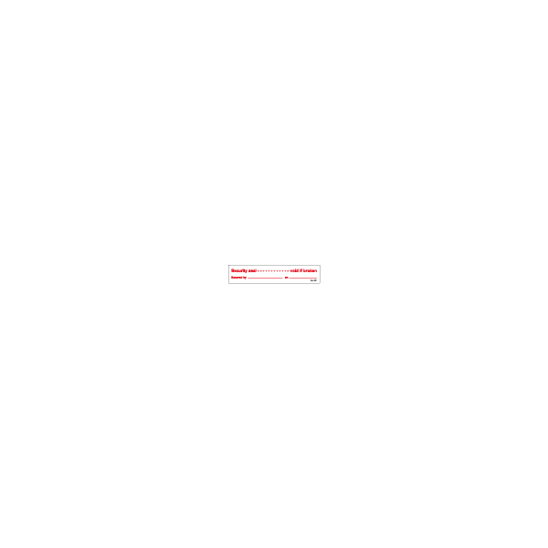 ป้าย [332700] SIGN WHITE VINYL SECURITY SEAL - VOID IF BROKEN 30X150MM