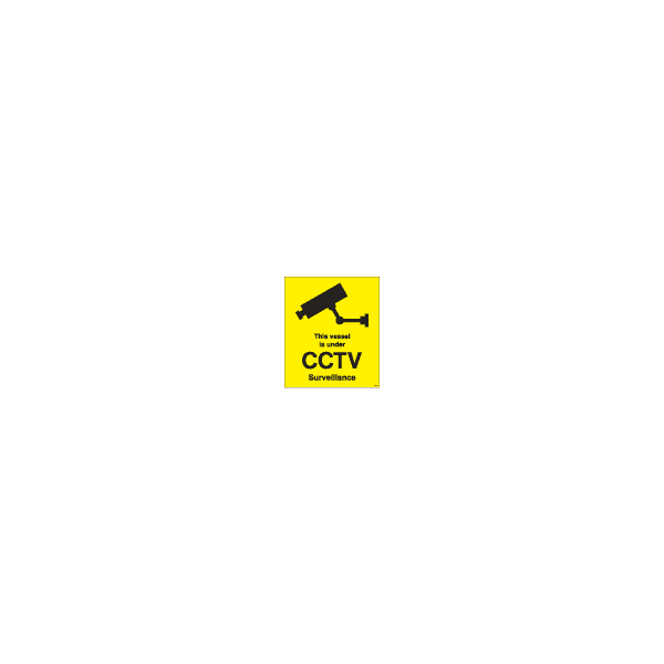 ป้าย [332896] SIGN WHITE VINYL SELF ADHESIVE THIS VESSEL IS UNDER CCTV SURVEILLANCE 350X300MM