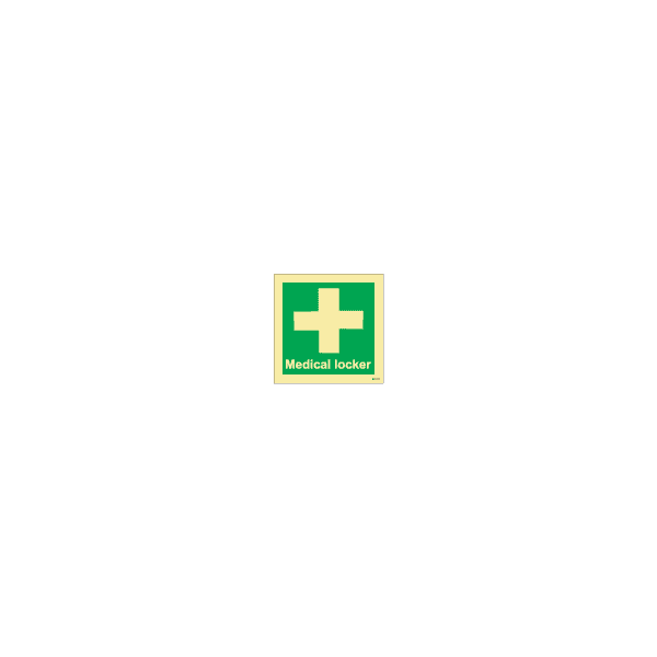 ป้าย [334127] SAFETY SIGN MEDICAL LOCKER 150X150MM (เรืองแสง)