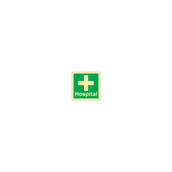 ป้าย [334139] SAFETY SIGN Hospital 150x150mm (เรืองแสง)