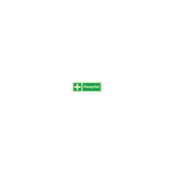 ป้าย [334140] SIGN PHOTO ILLUMINESCENT SAFETY SIGN HOSPITAL 100X300MM