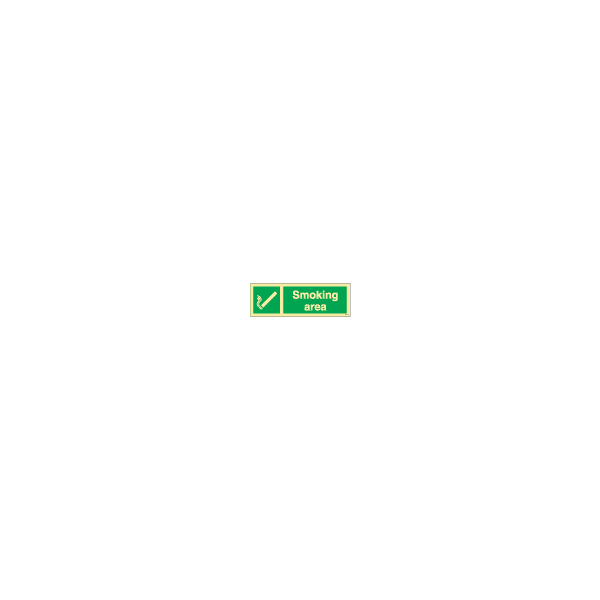 ป้าย [334185] SIGN PHOTO ILLUMINESCENT SAFETY SIGN SMOKING AREA 100X300MM
