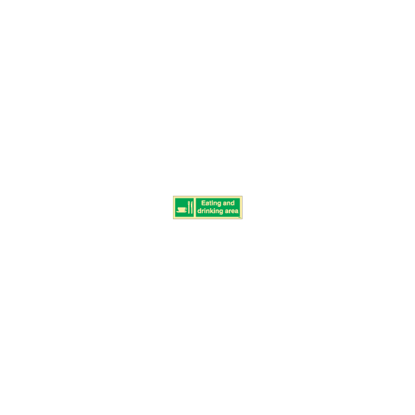 ป้าย [334186] SIGN PHOTO ILLUMINESCENT SAFETY SIGN EATING AND DRINKING AREA 100X300MM