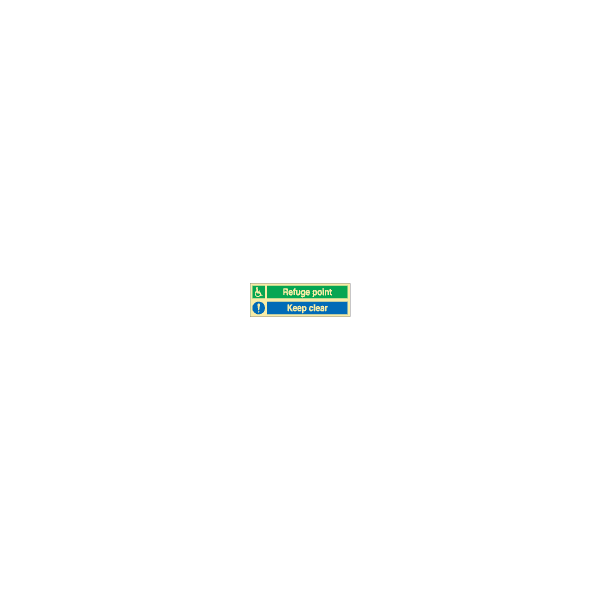 ป้าย [334821] SIGN PHOTO ILLUMINESCENT REFUGE POINT KEEP CLEAR COMBI. 100X300MM