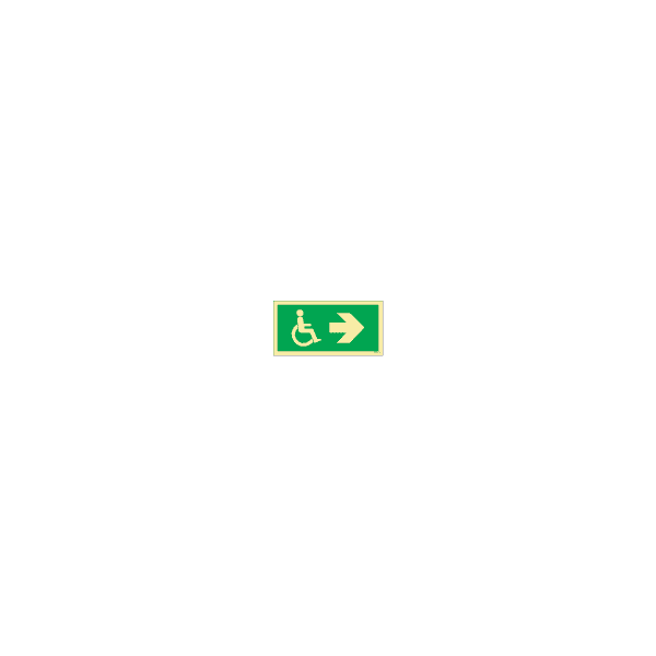 ป้าย [334825] SIGN PHOTO ILLUMINESCENT DISABLED SYMBOL WITH ARROW RIGHT 100X200MM