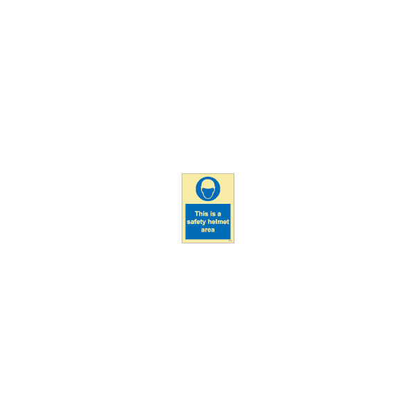 ป้าย [335733] SIGN PHOTO ILLUMINESCENT THIS IS A SAFETY HELMET AREA 200X150MM