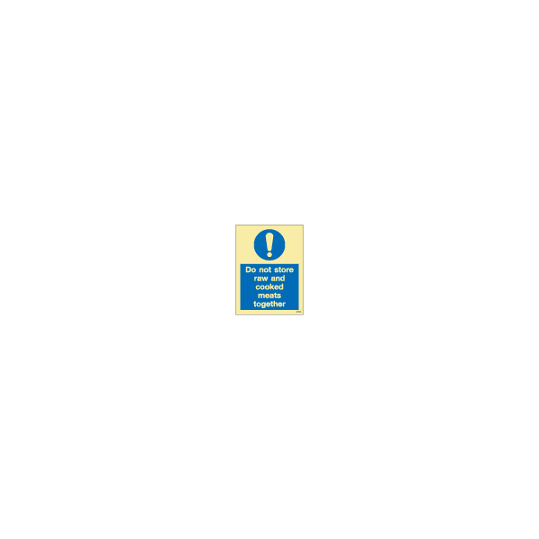 ป้าย [335767] SIGN PHOTO ILLUMINESCENT DO NOT STORE RAW AND COOKED FOOD TOGETHER 200X150MM