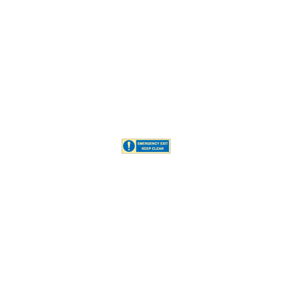 ป้าย [335830] SIGN PHOTO ILLUMINESCENT EMERGENCY EXIT KEEP CLEAR 150X500MM