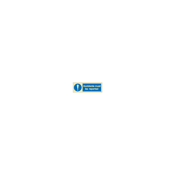 ป้าย [335851] SIGN PHOTO ILLUMINESCENT ACCIDENTS MUST BE REPORTED 100X300MM