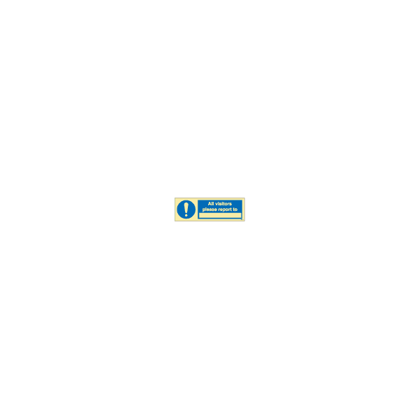 ป้าย [335855] SIGN PHOTO ILLUMINESCENT ALL VISITORS PLEASE REPORT TO 100X300MM