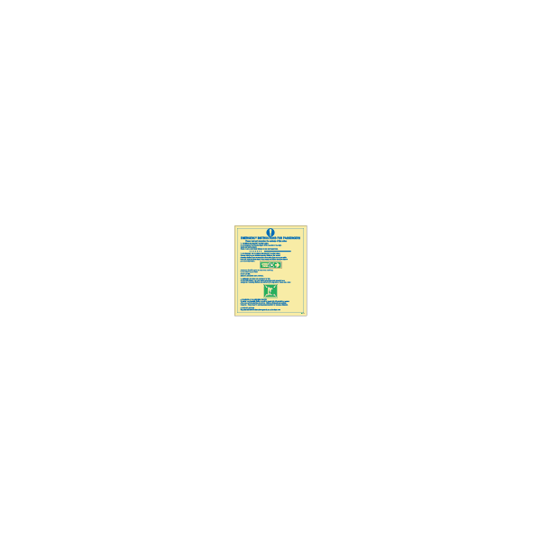 ป้าย [335901] SIGN PHOTO ILLUMINESCENT EMERGENCY INSTRUCTIONS FOR PASSENGERS 250X200MM