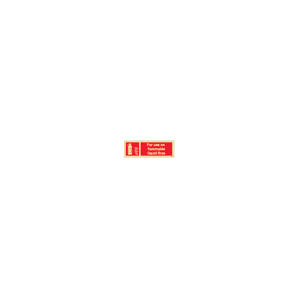 ป้าย [336164] SIGN PHOTO ILLUMINESCENT FIRE EQUIPMENT SIGN (RED) FOR USE ON FLAMMABLE LIQUID FIRES 100X300MM