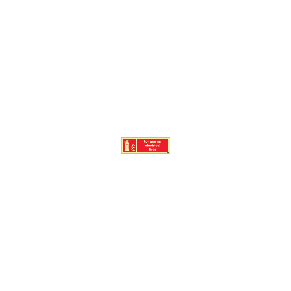 ป้าย [336165] SIGN PHOTO ILLUMINESCENT FIRE EQUIPMENT SIGN (RED) FOR USE ON ELECTRICAL FIRES 100X300MM