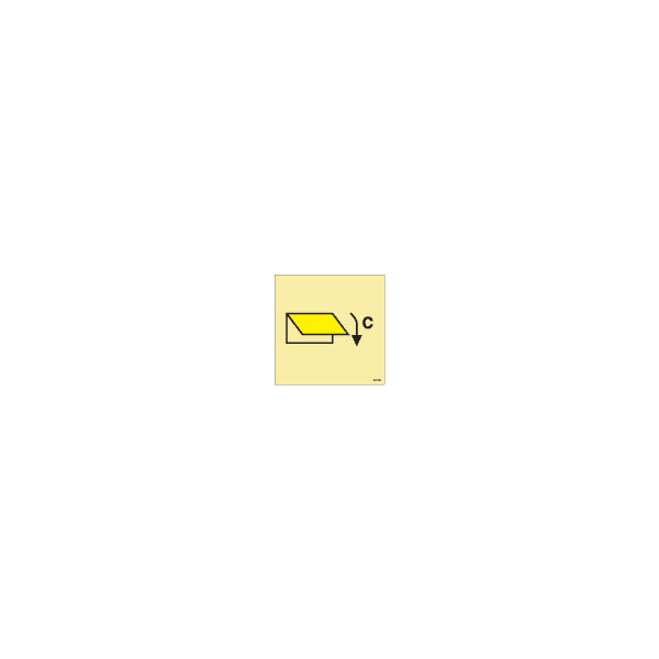 ป้าย [336789] SIGN PHOTO ILLUMINESCENT CLOSING DEVICE FOR VENTILATION INLET OR OUTLET (CARGO SPACES) [SIS018],[ISO17631] 150X150MM