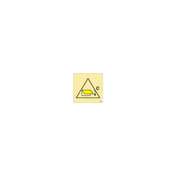 ป้าย [336795] SIGN PHOTO ILLUMINESCENT REMOTE CONTROL FOR CLOSING DEVICE FOR VENTILATION INLET AND OUTLET (CARGO SPACE) [SIS021],[ISO17631] 150X150MM