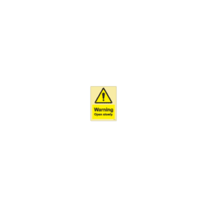ป้าย [337541] SIGN PHOTO ILLUMINESCENT HAZARD SIGNS WARNING OPEN SLOWLY 200X150MM