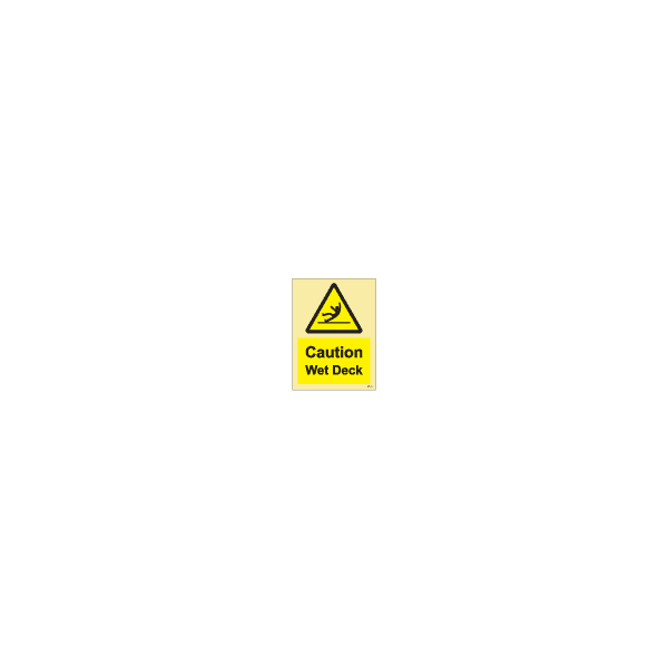 ป้าย [337573] SIGN PHOTO ILLUMINESCENT HAZARD SIGNS CAUTION WET DECK 200X150MM
