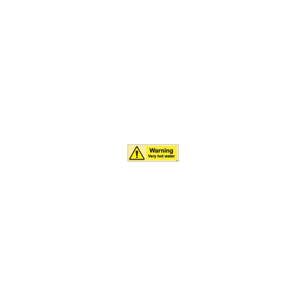 ป้าย [337577] SIGN PHOTO ILLUMINESCENT HAZARD SIGNS CAUTION VERY HOT WATER 100X300MM