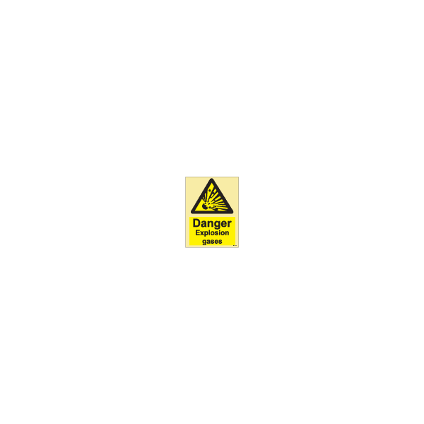 ป้าย [337582] SIGN PHOTO ILLUMINESCENT HAZARD SIGNS DANGER EXPLOSION GASES 200X150MM