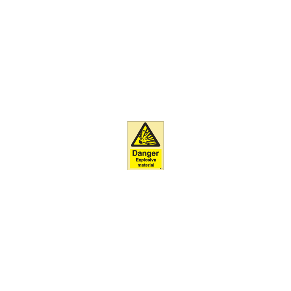 ป้าย [337583] SIGN PHOTO ILLUMINESCENT HAZARD SIGNS DANGER EXPLOSIVE MATERIAL 200X150MM