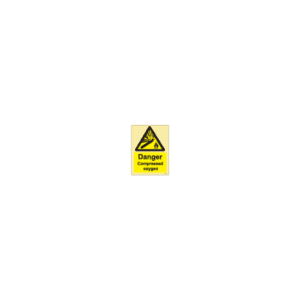 ป้าย [337585] SIGN PHOTO ILLUMINESCENT HAZARD SIGNS DANGER COMPRESSED OXYGEN 200X150MM