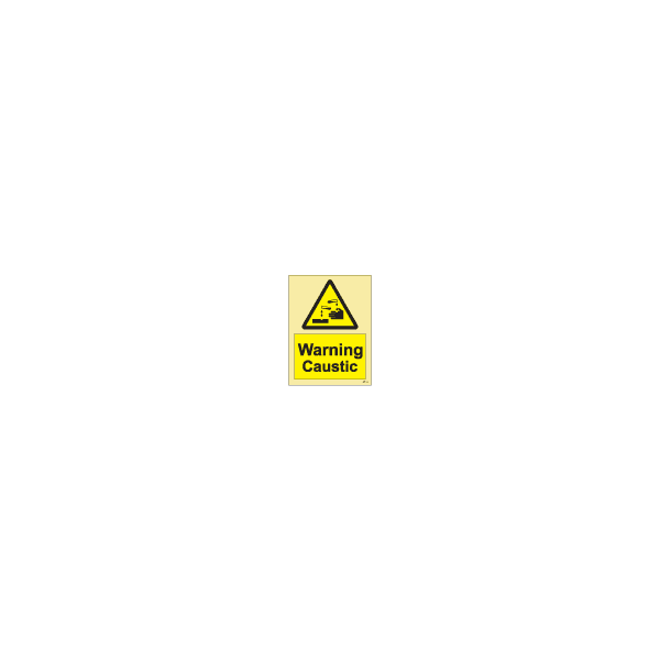ป้าย [337597] SIGN PHOTO ILLUMINESCENT HAZARD SIGNS WARNING CAUSTIC 200X150MM