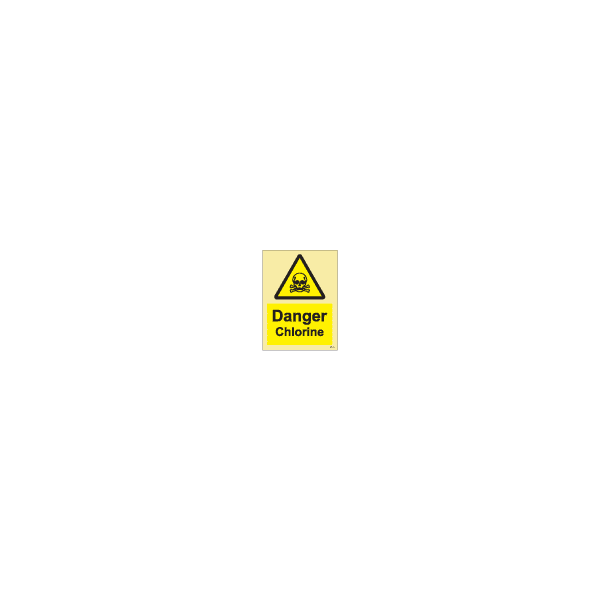 ป้าย [337601] SIGN PHOTO ILLUMINESCENT HAZARD SIGNS DANGER CHLORINE 200X150MM