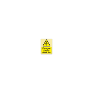 ป้าย [337613] SIGN PHOTO ILLUMINESCENT HAZARD SIGNS DANGER ELECTRIC SHOCK RISK 200X150MM