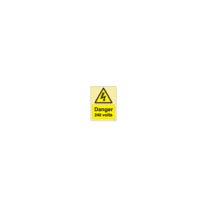 ป้าย [337616] SIGN PHOTO ILLUMINESCENT HAZARD SIGNS DANGER 240 VOLTS 200X150MM
