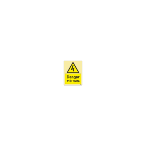 ป้าย [337619] SIGN PHOTO ILLUMINESCENT HAZARD SIGNS DANGER 110 VOLTS 200X150MM