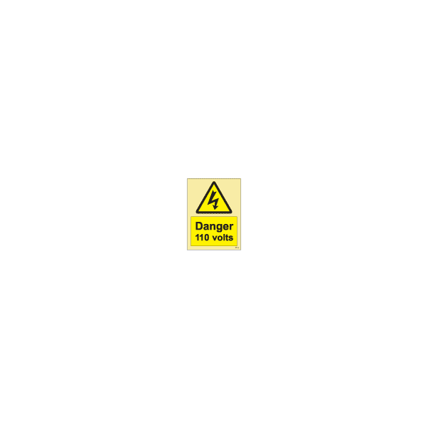 ป้าย [337619] SIGN PHOTO ILLUMINESCENT HAZARD SIGNS DANGER 110 VOLTS 200X150MM