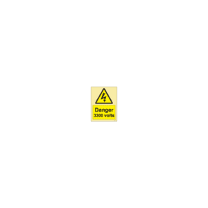 ป้าย [337625] SIGN PHOTO ILLUMINESCENT HAZARD SIGNS DANGER 3300 VOLTS 200X150MM