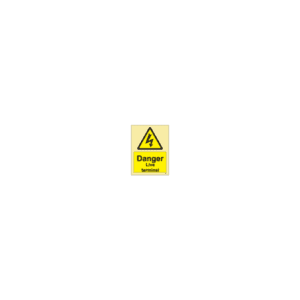 ป้าย [337627] SIGN PHOTO ILLUMINESCENT HAZARD SIGNS DANGER LIVE TERMINAL 200X150MM